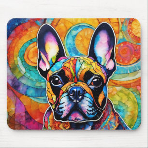 Niedlicher französischer Bulldog "Frenchie" farben Mousepad
