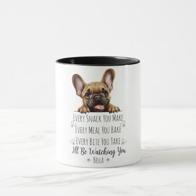 Niedlicher französischer Bulldog Funny Custom Tasse (Zentrum)