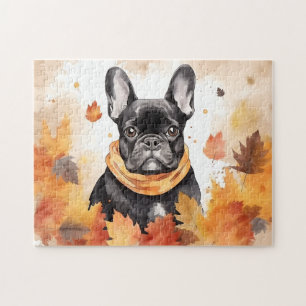Niedlicher französischer Bulldog-Hund/Herbst/Herbs Puzzle