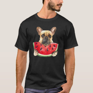 Niedlicher französischer Bulldog Hund & Watermelon T-Shirt