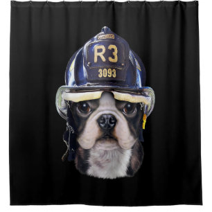 Niedlicher französischer Bulldog-Kampfhelm Duschvorhang