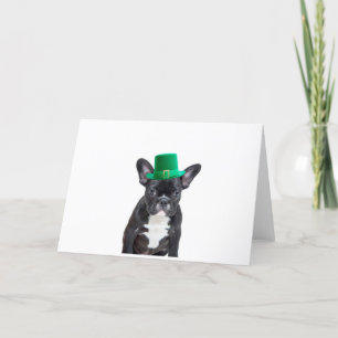Niedlicher französischer Bulldog mit Hat St. Patri Karte