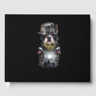 Niedlicher französischer Bulldog mit Hip Hop Cap R Gästebuch