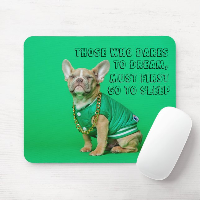 Niedlicher französischer Bulldog mit inspirierende Mousepad (Mit Mouse)