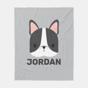 Niedlicher französischer Bulldog mit Personalisier Fleecedecke