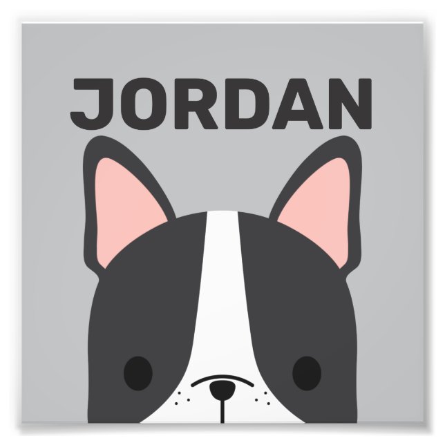 Niedlicher französischer Bulldog mit Personalisier Fotodruck (Vorne)