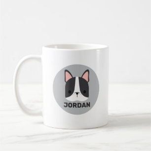 Niedlicher französischer Bulldog mit Personalisier Kaffeetasse