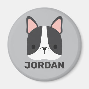 Niedlicher französischer Bulldog mit Personalisier Magnet
