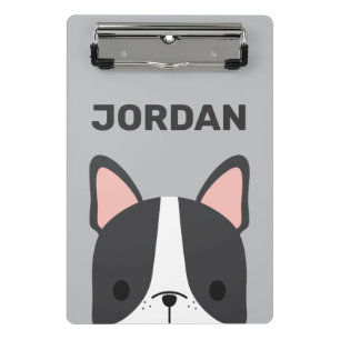 Niedlicher französischer Bulldog mit Personalisier Mini Klemmbrett