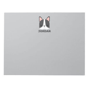 Niedlicher französischer Bulldog mit Personalisier Notizblock