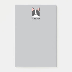 Niedlicher französischer Bulldog mit Personalisier Post-it Klebezettel