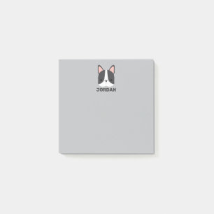 Niedlicher französischer Bulldog mit Personalisier Post-it Klebezettel