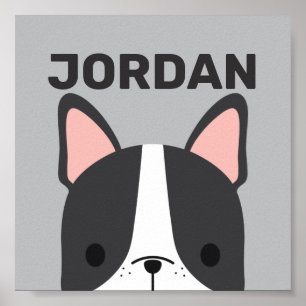 Niedlicher französischer Bulldog mit Personalisier Poster