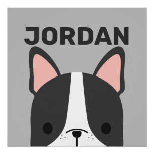 Niedlicher französischer Bulldog mit Personalisier Poster