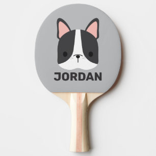 Niedlicher französischer Bulldog mit Personalisier Tischtennis Schläger