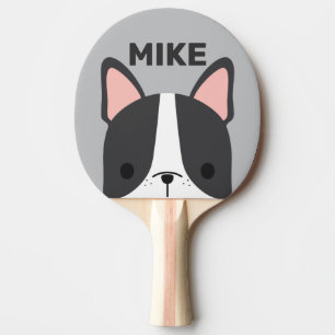 Niedlicher französischer Bulldog mit Personalisier Tischtennis Schläger
