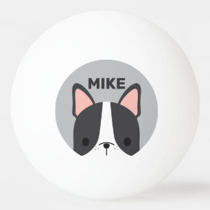 Niedlicher französischer Bulldog mit Personalisier Tischtennisball