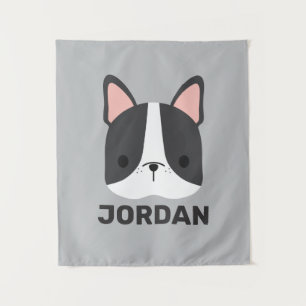 Niedlicher französischer Bulldog mit Personalisier Wandteppich