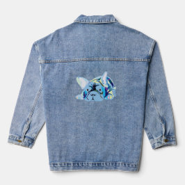 Niedlicher französischer Bulldog Moderne Abstrakte Jeansjacke