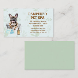 Niedlicher französischer Bulldog Pet Groomer Welln Visitenkarte