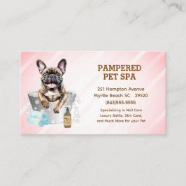 Niedlicher französischer Bulldog Pet Groomer Welln Visitenkarte