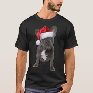 Niedlicher französischer Bulldog Puppy Weihnachtsm T-Shirt