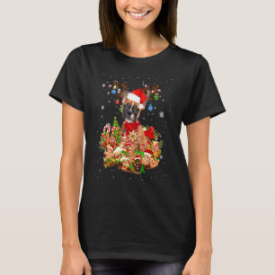 Niedlicher französischer Bulldog Rentier Weihnacht T-Shirt