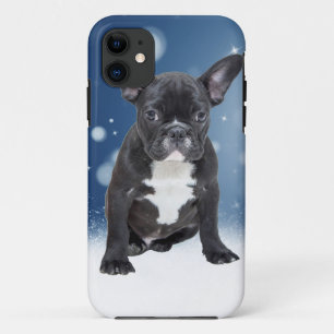Niedlicher französischer Bulldog Snow Stars Case-Mate iPhone Hülle