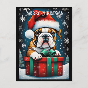 Niedlicher französischer Bulldog Weihnachtsgeschen Postkarte