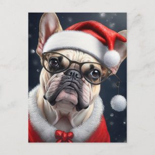 Niedlicher französischer Bulldog Weihnachtsgeschen Postkarte