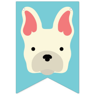 Niedlicher französischer Bulldog. Wimpelkette