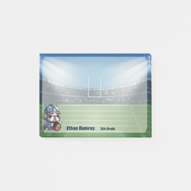 Niedlicher französischer Bulldogge-Quartett-Cartoo Post-it Klebezettel (Vorderseite)