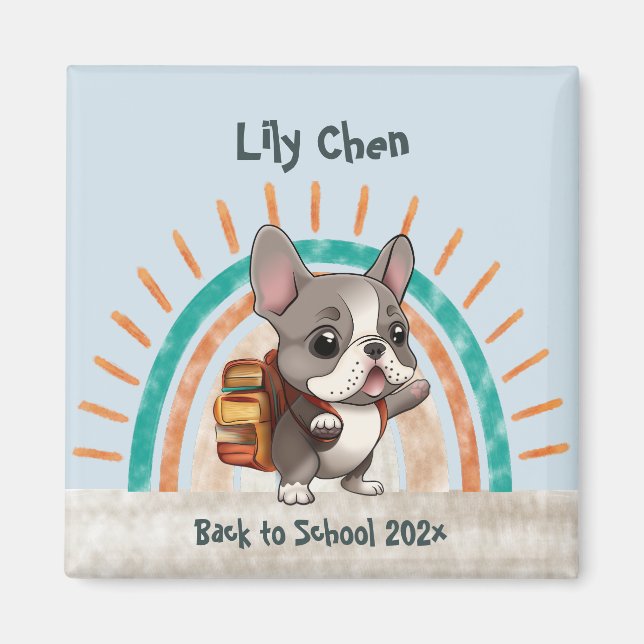 Niedlicher französischer Bulldogge zurück in die S Magnet (Vorne)