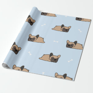 Niedlicher französischer Bulldoghund, der nahtlos Geschenkpapier