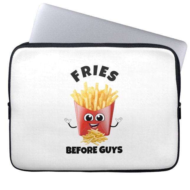 Niedlicher französischer Fries Cartoon Hoodie & T- Laptopschutzhülle (Vorderseite)