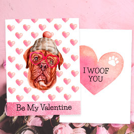 Niedlicher französischer Mastiff I Woof You Dog Va Feiertagskarte