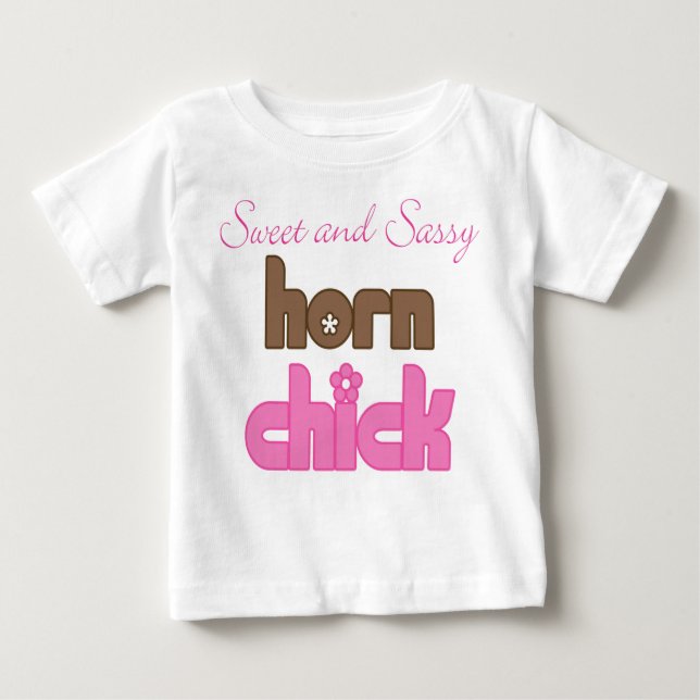 Niedlicher französisches Horn-Baby-T - Shirt (Vorderseite)