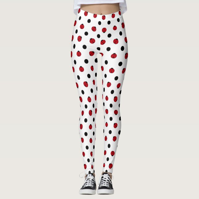 Niedlicher Frauenwanzen und Polka-Punkte Leggings (Vorderseite)