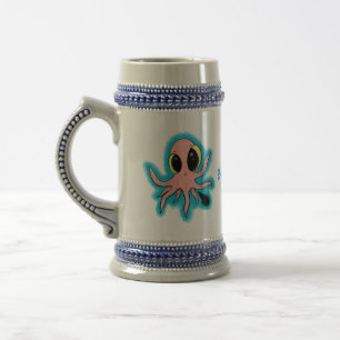Niedlicher, freche Kraken-Cartoon Bierglas