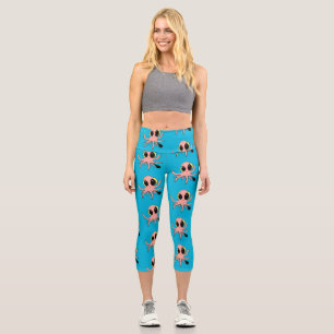 Niedlicher, freche Kraken-Cartoon Capri Leggings
