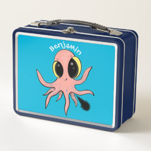 Niedlicher, freche Kraken-Cartoon Metall Brotdose