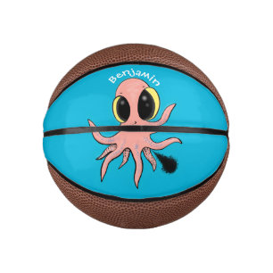Niedlicher, freche Kraken-Cartoon Mini Basketball