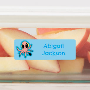 Niedlicher, freche Kraken-Cartoon personalisiert Etiketten