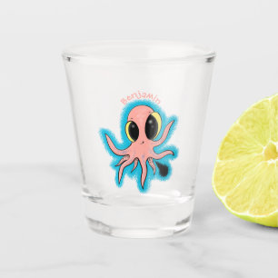 Niedlicher, freche Kraken-Cartoon Schnapsglas