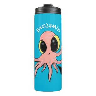 Niedlicher, freche Kraken-Cartoon Thermosbecher