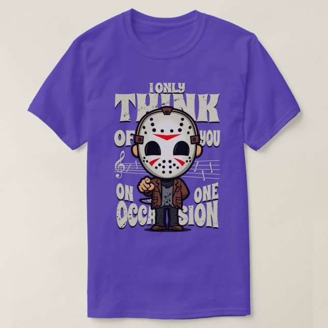 Niedlicher Freitag Slasher Funny Meme T-Shirt (Design vorne)