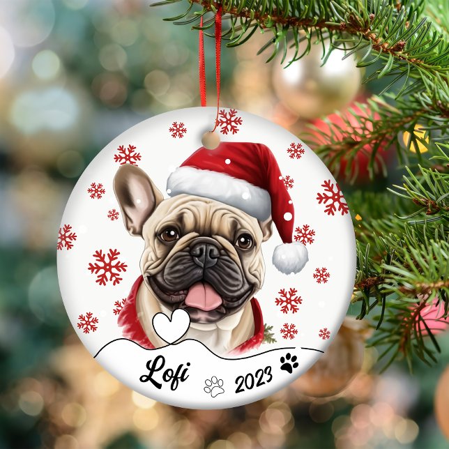 Niedlicher French Bulldog Personalisiert Keramik Ornament (Von Creator hochgeladen)