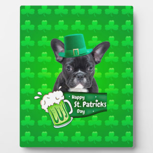 Niedlicher French Bulldog Welppy Hat St. Patrick D Fotoplatte