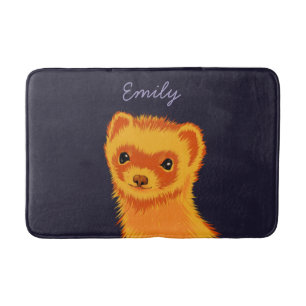 Niedlicher Frettart ferret Mama Name Badematte