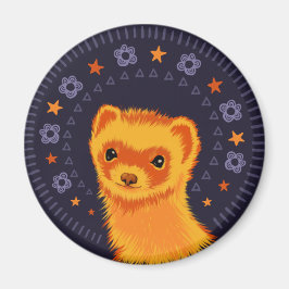 Niedlicher Frettkopf schmückend Tier Magnet